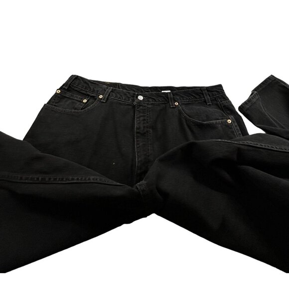 Levi's 550 Relaxed Fit Jeans Men's W42 L30 Black Denim 100% Cotton VTG - Picture 2 of 10